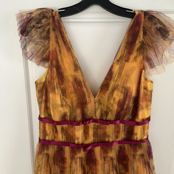 MARCHESA NOTTE MIDI DRESS TIERED SZ 8 - Picture 3 of 10